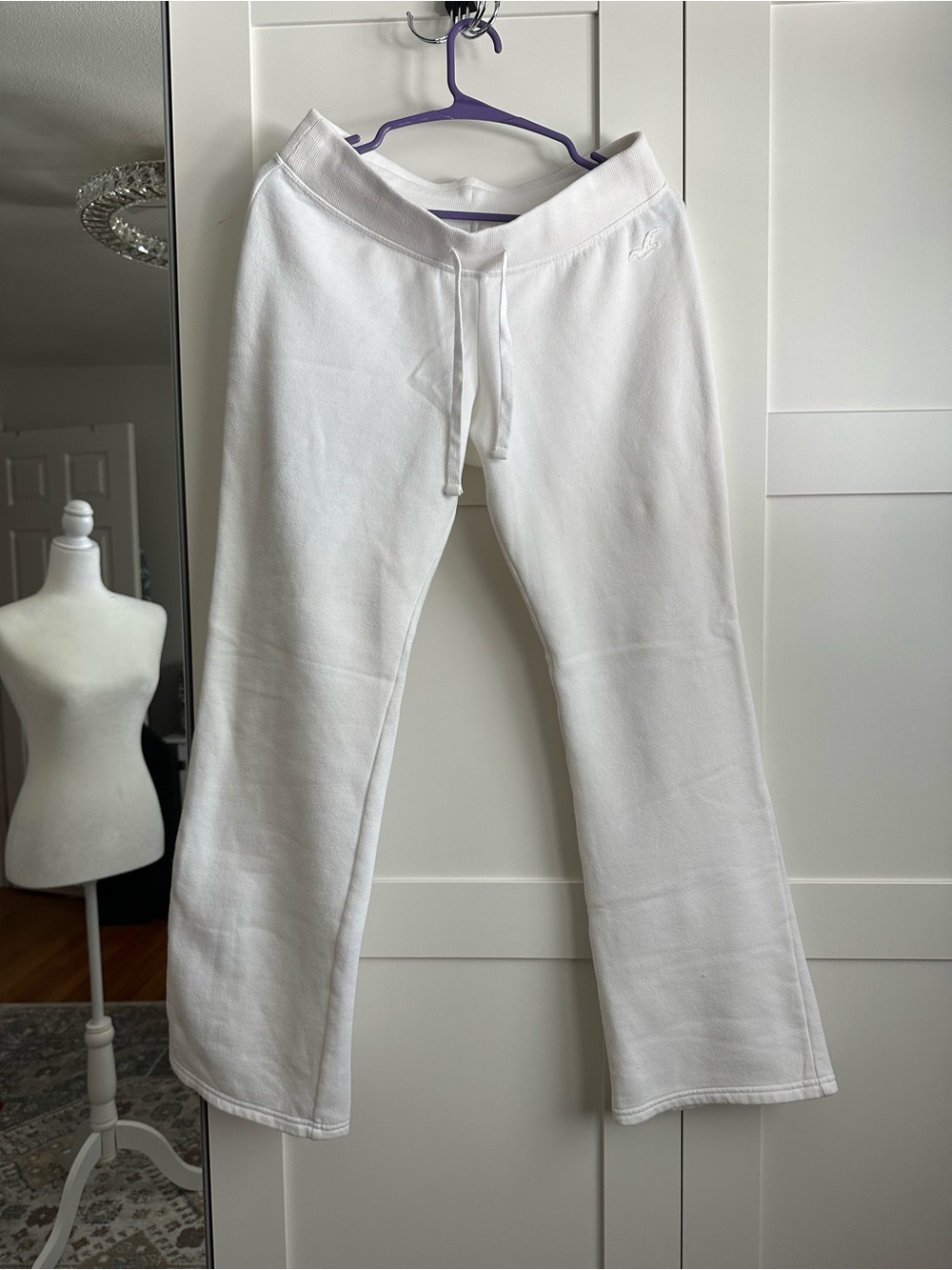 Hollister White Drawstring Sweatpants